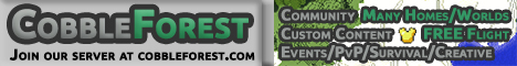 CobbleForest Minecraft server banner