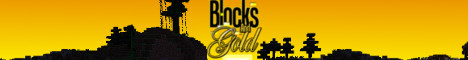 Blocks and Gold Minecraft server banner