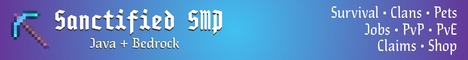 Sanctified SMP Minecraft server banner