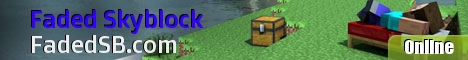 Faded Skyblock Minecraft server banner