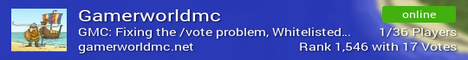 Gamerworldmc Minecraft server banner