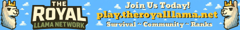 The Royal Llama Network Minecraft server banner