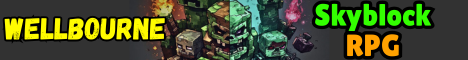 Wellbourne Skyblock RPG Minecraft server banner
