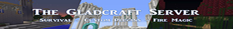 Gladcraft Minecraft server banner