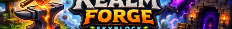RealmForge Skyblock Minecraft server banner