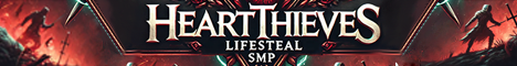 HeartThieves LifeSteal SMP Minecraft server banner