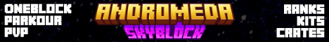 Andromeda Skyblock Minecraft server banner