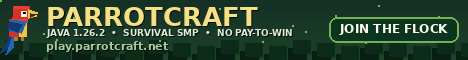 Parrotcraft Minecraft server banner