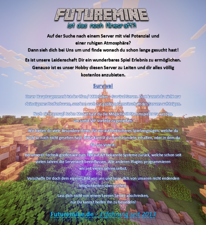 Banner Futuremine Netzwerk [1.16.2] Mittelalter / Clan