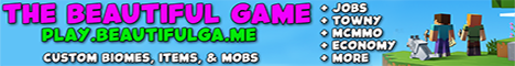 The Beautiful Game Minecraft server banner