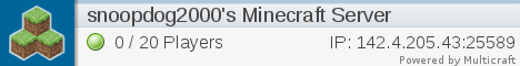 Snoops Server Minecraft server banner