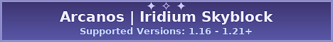 Arcanos Skyblock Minecraft server banner