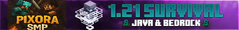 Pixora SMP Minecraft server banner